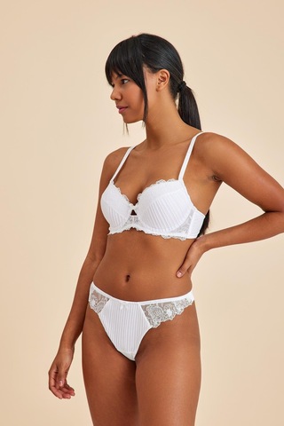 Paris Ekru Dantelli String Külot Ekru