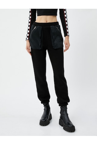 Koton Jogger Eşofman Altı Fermuarlı Cep Detaylı Beli Lastikli Siyah 4wal40090ık 4WAL40090IK999 Siyah