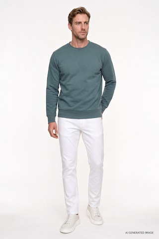 Ac&Co / Altınyıldız Classics Erkek Koyu Yesıl Pamuklu Standart Fit Normal Kesim 2 İplik Bisiklet Yaka Sweatshirt