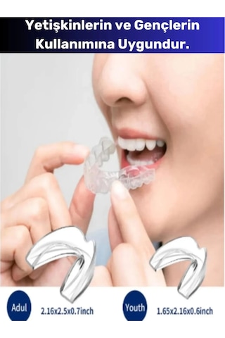 Premium Özel Seri Gece Plağı Çene Diş Sıkma Gıcırdatma Önleyici Koruyucu Diş Aparatı 5 Adet