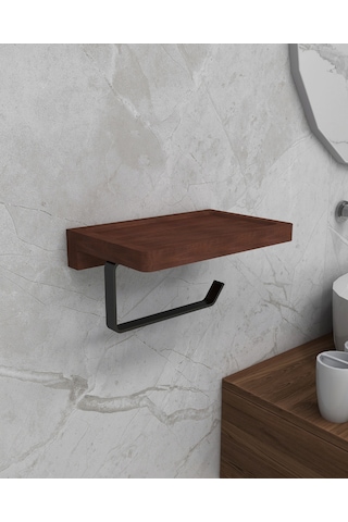 lyla concept Masif Raflı Metal Askılık Havluluk Çok Amaçlı Duvar Organizeri Siyah