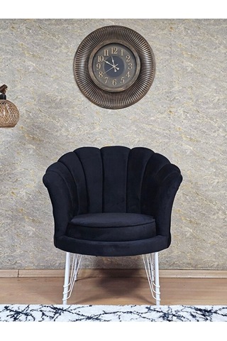 Tekli İstiridye Beyaz Boyalı Telli Ayak Çay Seti Koltuk Tekli Ber Çok Renkli