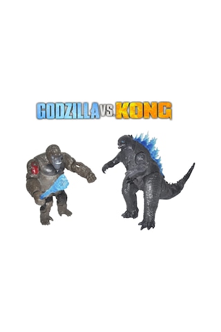 Godzilla Vs. Kong Giant Godzilla Giant King Kong Işıklı Aksesuarlı Figür Mega Oyuncak Seti