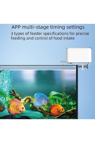 Wifi Akıllı Zamanlama Otomatik Besleyici Akvaryum Japon Balığı Besleyici 100 Ml Büyük Kapasiteli Balık Besleyici