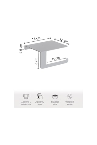 Beyaz Tuvalet Kağıtlığı - Dayanıklı Banyo & Tuvalet Düzenleyici