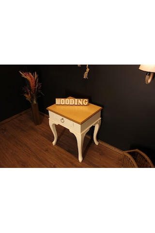 Wooding Masif Naturel Krem Komodin - Yan Sehpa