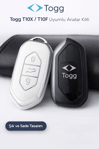 Togg T10x T10f Anahtar Kılıfı Aksesuar Beyaz-gümüş Togg T10x T10f Anahtar Kılıfı Aksesuar Beyaz-gümüş
