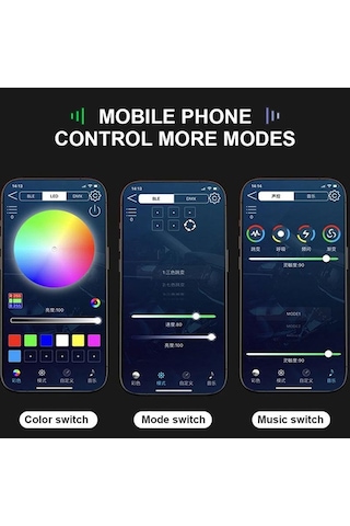 Seametal Led Senfoni Ortam Işığı Araba İç Usb Dekorasyon Atmosfer Neon Rgb Gökkuşağı Akrilik Şerit App Uzaktan Kumanda 1pc Strip 75cm+25cm