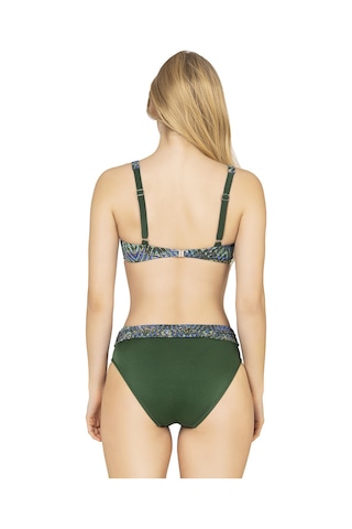 Endeep Kadın Yüksek Bel Toparlayıcı Yeşil Parıltılı Bikini Takımı Yeşil