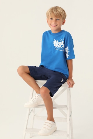 U.S. Polo Assn. Lisanslı Authentic Cobalt Erkek Çocuk Bermuda Takım 5274-43256 Cobalt