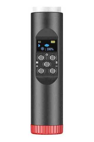 Fuchsia Fm-128rgb Oled Ekran Göstergeli Rgb Led Işıklı Su Geçirmez Aydınlatma Çubuğu Siyah