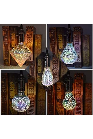 Geeroyoo E27 Led Renkli Atışlı Kalp Işığı, Cam Ve Aluminyum Gövde, 4w 500lm, 85-265v, 50000 Saat Ömür Gümüş