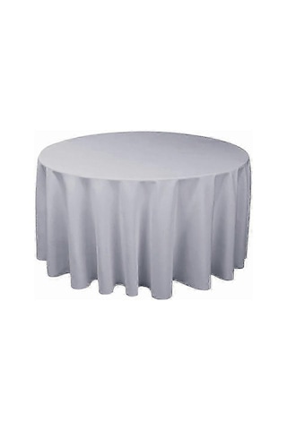 Düğün Partisi İçin Beyaz, Siyah, Kırmızı, Mavi, Altın, Çap 300 Cm, Gümüş Polyester Yuvarlak Masa Örtüsü Diğer