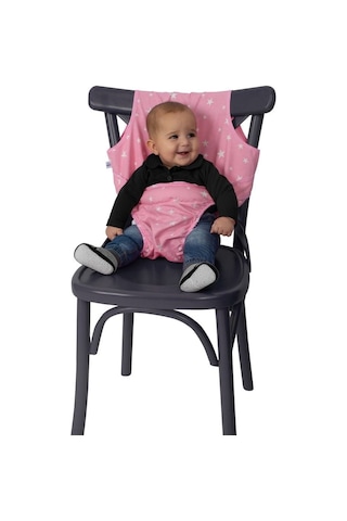 Sevi Bebe Kumaş Mama Sandalyesi Art-152 Pembe Yıldız Çok Renkli