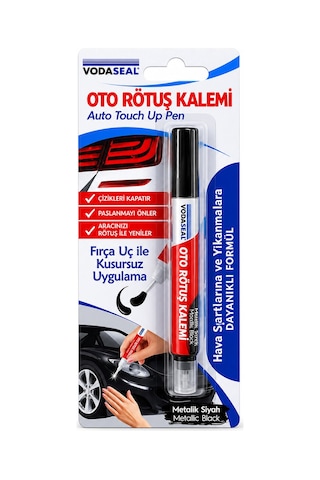 12 Adet Metalik Siyah Oto Rötuş Kalem Fırça Uç 5ml 5705