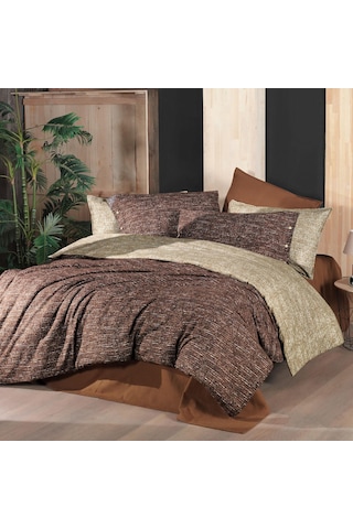Glamis King Size Battal Boy %100 Pamuk Flanel Pazen Nevresim Takımı Taba Taba
