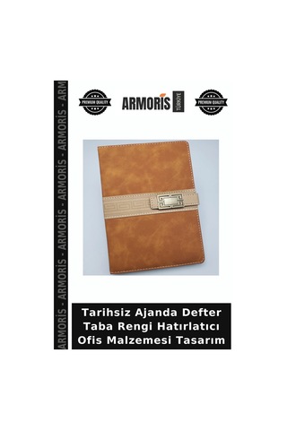 Tarihsiz Ajanda Defter Taba Rengi Hatırlatıcı Ofis Malzemesi Tasarım Çok Renkli