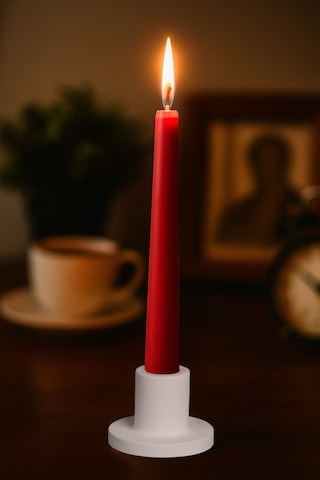 Şamdanlıklı Renkli Mum Mavi