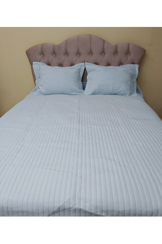 Yatak Örtüsü Zmrt Çift Kişilik Dantelli Açık Yeşil Pamuk Açık Yeşil