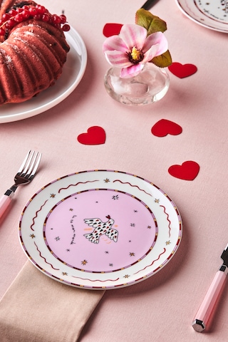 Karaca Toimoi 6 Kişilik Porselen Pasta Takımı Pembe