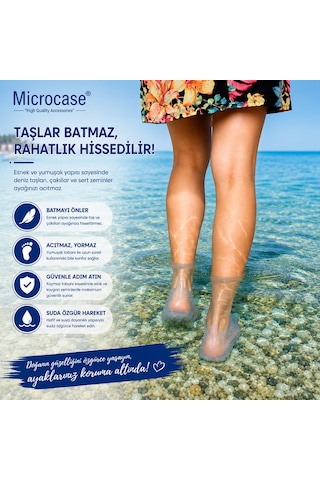 Microcase Unisex Şeffaf Deniz Ayakkabısı Nefes Alabilen Delikli Yapı Kaymaz Taban Al99099