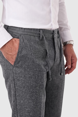 Rizzup Erkek Slim Fit Kırçıllı Gri Kumaş Pantolon İpli Esnek Bel Likralı Spor Şık Pantolon 2700252