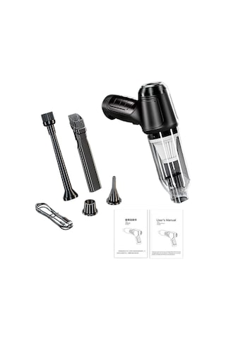 Amigaelegant Yeni Kablosuz El Tipi Araba Mini Elektrikli Süpürgesi Siyah