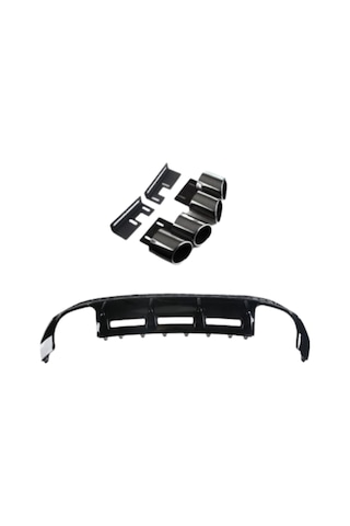 Audi a3 sedan arka difüzör ve egzoz seti 2021+ pianoblack