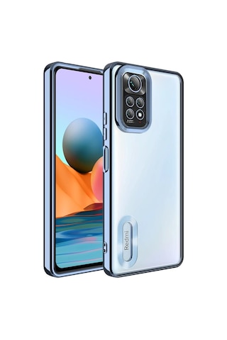 Xiaomi Redmi Note 11s Global Kılıf Kamera Korumalı Logo Gösteren Şeffaf Kapak