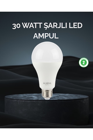 Şarjlı Led Ampul 30 Watt Soğuk Beyaz