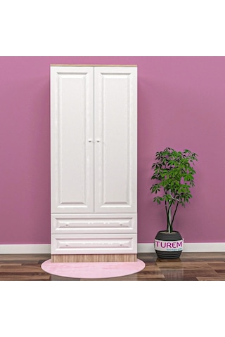Country 2 Kapılı Gardırop Mdf Sis Gri
