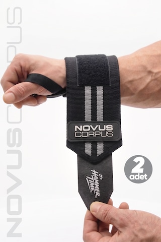Ağırlık Bilekliği Wrist Wraps Crossfit Fitness Bilekliği Bilek Koruyucu Destek Bilekliği - 2 Adet - Siyah/gri Desen