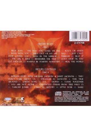 Cd Michael Jackson History: Past, Present And Future Açılmamış A