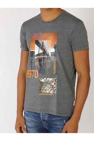Roberto Cavalli Erkek Tshirt /M.Rob.0421.14024 Koyu Gri