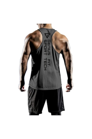 Genius Store Erkek Dry Fit Y-back Gym Fitness Sporcu Atleti Genıus-fıt Füme