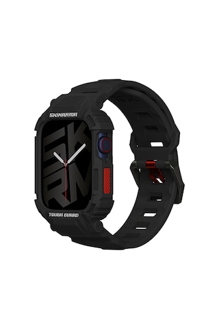 Watch 7 45mm Uyumlu 2in1 Tpu Kasa Koruyuculu Silikon Kordon Skinarma Mecha Siyah