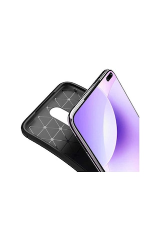 Xiaomi Redmi K30 Karbon Desenli Negro Silikon Kılıf Siyah