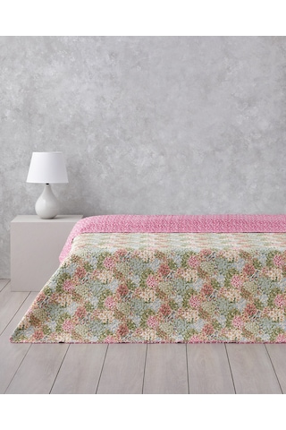 English Home Blossom Bouquet Çift Kişilik Çok Amaçlı Örtü 200x220 Cm Pembe Pembe
