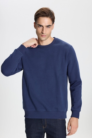 George Henry Standart Fit Normal Kesim Pamuklu Bisiklet Yaka Sweatshirt Lacivert