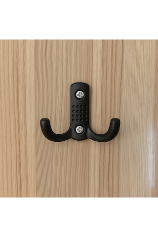 Noktalı Portmanto Vestiyer Duvar Dolap Elbise Askısı Siyah Metal Mobilya Kapı Askılığı Askılık 5 Adet Siyah