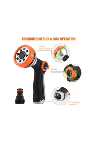 Singree 8 Ayarlanabilir Modlu Bahçe Hortumu Nozulu - Çim, Araba Ve Evcil Hayvanlar İçin Pratik Spreyleme Çözümü