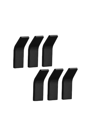 Novahub Adet Havlu Kancası Yapışkan Askı Pas Önleyici Kancalar Matkap- Kapı Kancaları Banyo Tuvalet Mutfak Ofis Tuvalet Kapı Siyah