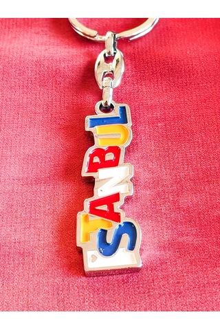 Moncuk Design Metal Üzerine Renkli İstanbul Yazan Metal Anahtarlık