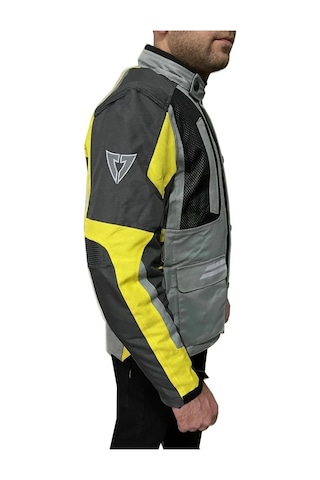 Venom Motosiklet Montu Tourex 4 Mevsim Ce Sertifikalı Long Touring Motorcu Mont Gri-sarı