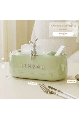 Taze Yeşil Tavşan Mendil Kutusu, Yüksek Değerli Krem Rengi A