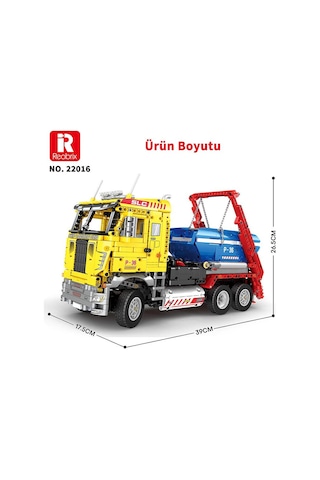 Reobrix Technic 22016 Çöp Yükleme Kamyonu Ship Loading Truck Kumanda&motor Yaratıcı Yapı Blok Seti Building Blocks - 1918 Parça