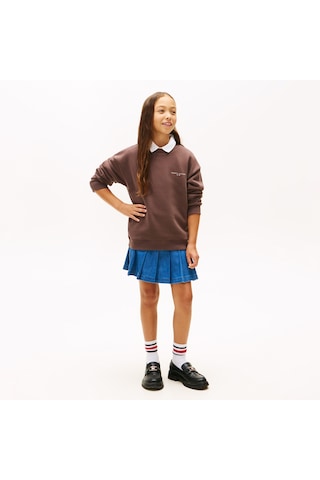 Tommy Hilfiger Mini Corp C-neck Çocuk Kahverengi Sweatshirt Ks0ks00665 Kahverengi