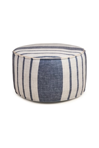 Just Home Nautical Puf - Mavi / Krem - 36x56x56 Cm Mavi / Krem