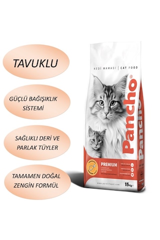 Pancho Tavuklu Yetişkin Kedi Maması 15 KG