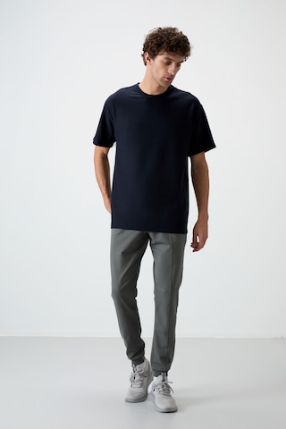 Air Jones Tommy Life Lacivert Waffle İnterlok Yüzeyi Dokulu Oversize Fit Basic Erkek T-shirt - 88379 Lacivert